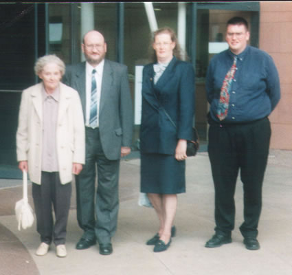 Gran, Dad, Mum and best bud Graeme - outside the University Library