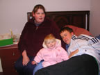 Carol, Chloe and Simon in my room (June 2003)