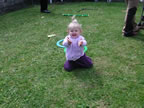 Chloe with my juggling equipment at St.Marks Fun Day (June 2003)
