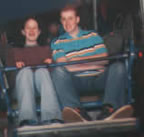 Tabby and me at a fairground ride in Perth